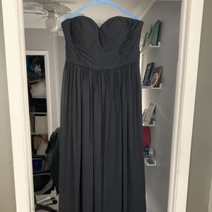 Long Black strapless Bridesmaid Dress